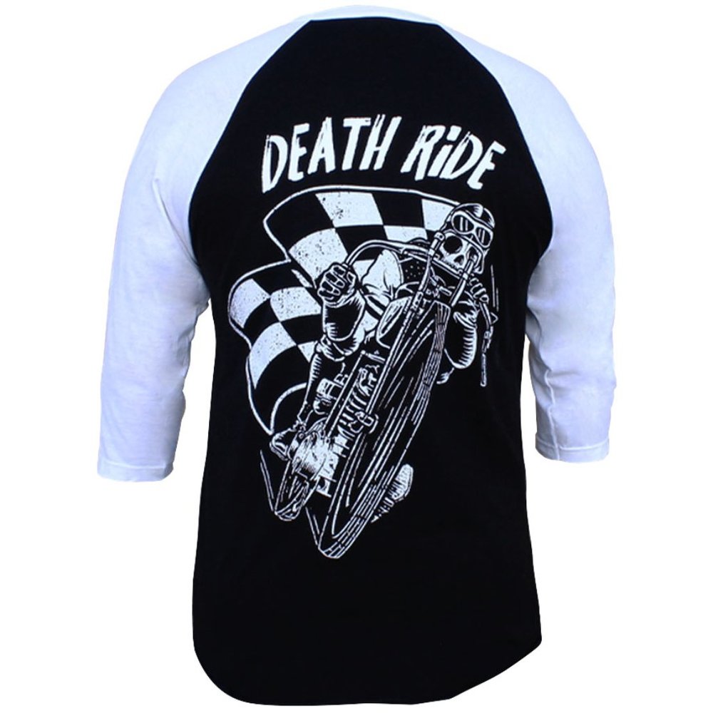 DISCONTINUED! Only XL Left!! Men's Death Ride Skeleton Biker Baseball Tee